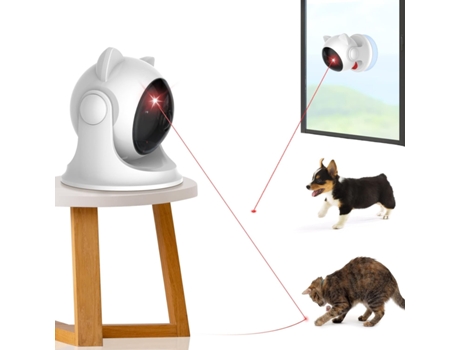 Brinquedos Automáticos com Laser para Gatos Brinquedos com Laser Interativos para Gatos/Filhotes de Gatos/Cachorros de Interior Branco BISBISOUS