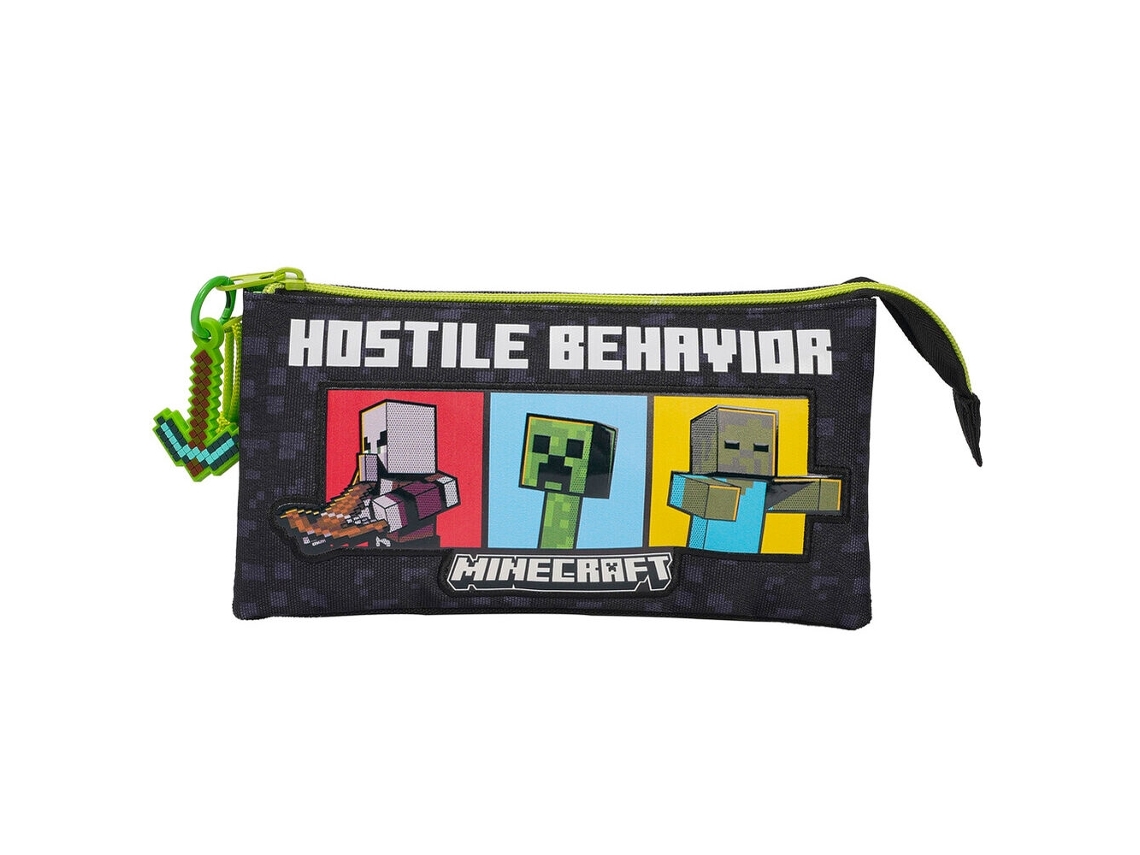 Estojo Triplo Para Lápis Do Minecraft