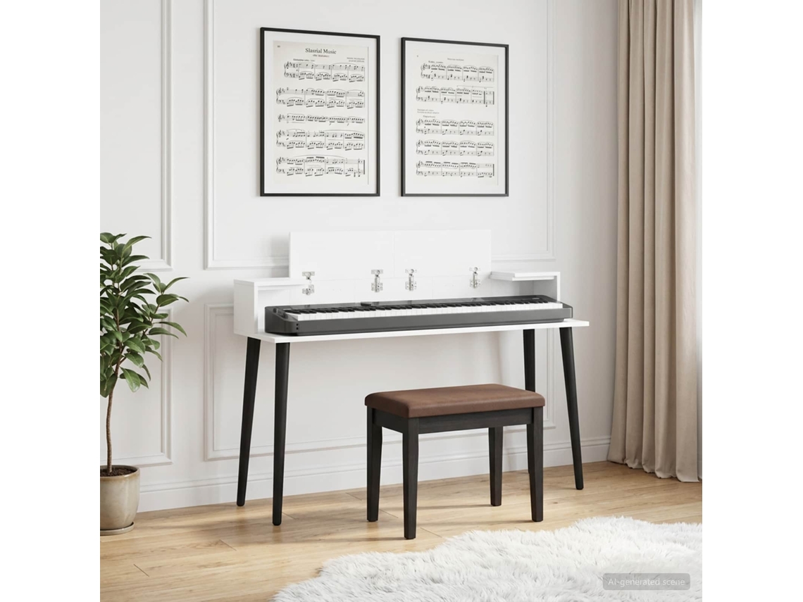 Vidaxl Mesa De Estúdio Branco 110 X 36 X 19,5 Cm Derivados De Madeira