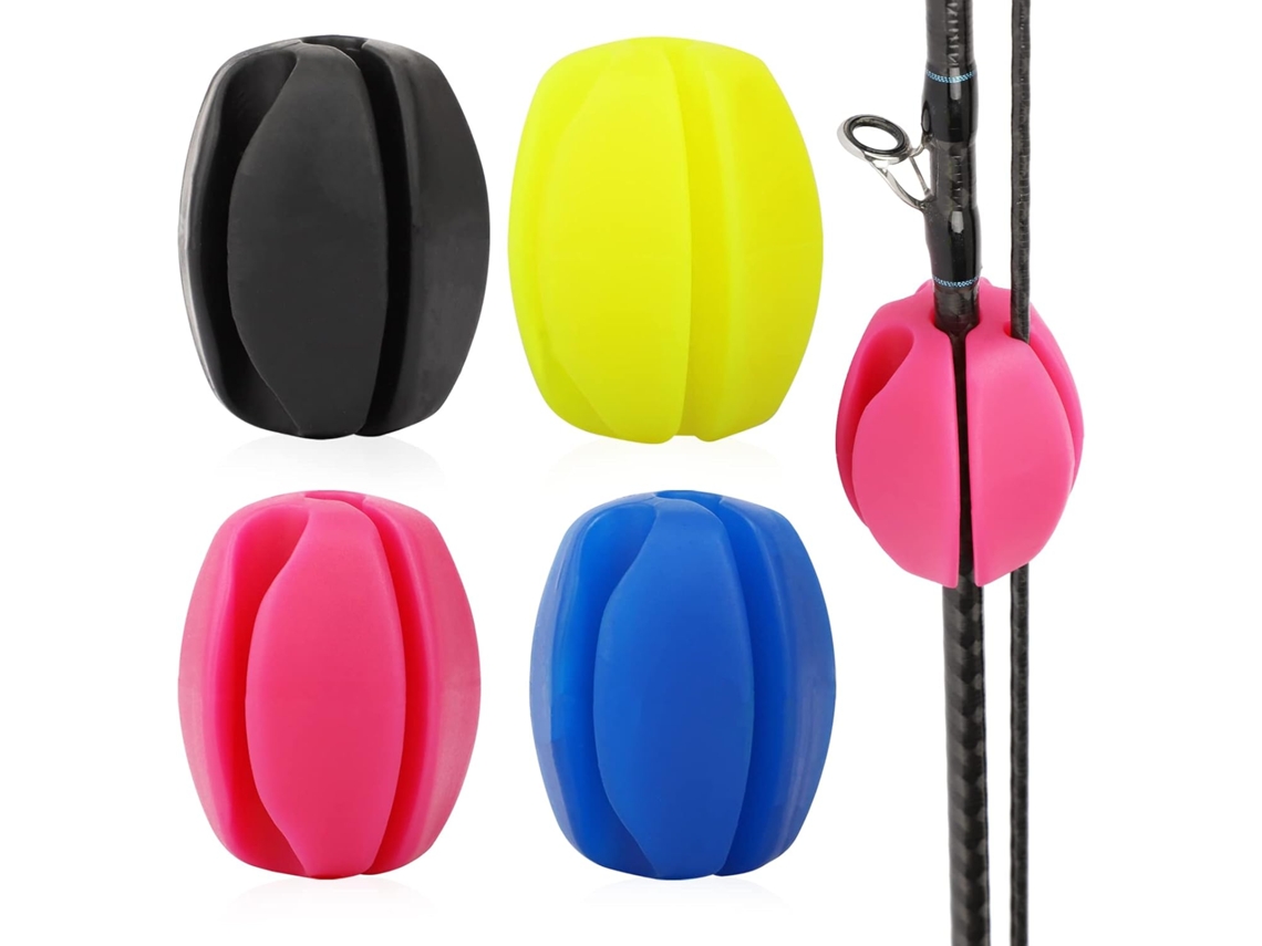 Conjunto de 4 Tiras Suporte para Vara Pesca, Acessórios Pesca com Mosca, Amarras Silicone Elásticas Varas Pesca. AQUAFORGE