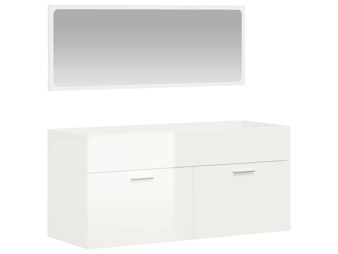Bathroom Cabinet With Mirror, Bathroom Cabinets With Mirrors Vidaxl Branco Madeira Processada (n/a)