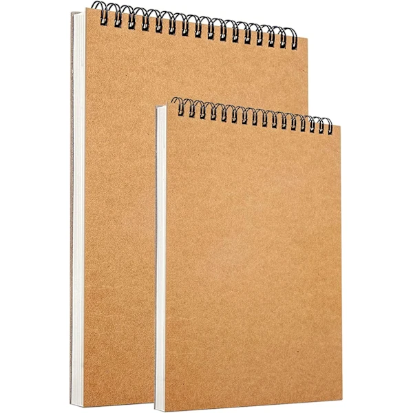 Pacote com 2 Cadernos de Desenho A5 e A4 com Capa Dura e Espiral, 160g BRILVIBERA