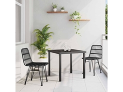 Vidaxl Conjunto de Jantar para Jardim 3 Pcs Preto Aço Revestido a Pó