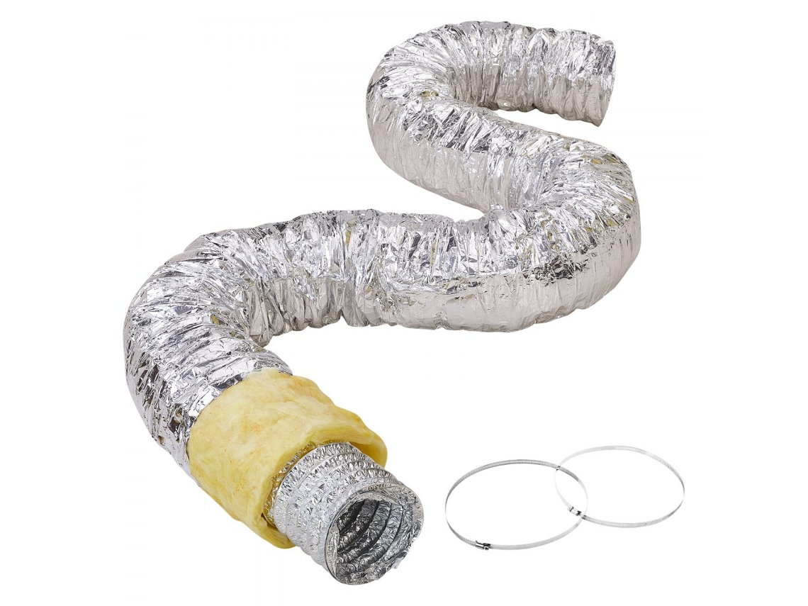 Conduta De Ventilação Isolada Flexível 130 Mm Com Resistência Térmica R-4,2 Tekmaquinas