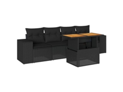 Garden Sofa Set, Garden Sofa Sets Vidaxl Preto Rattan / Vime (n/a)
