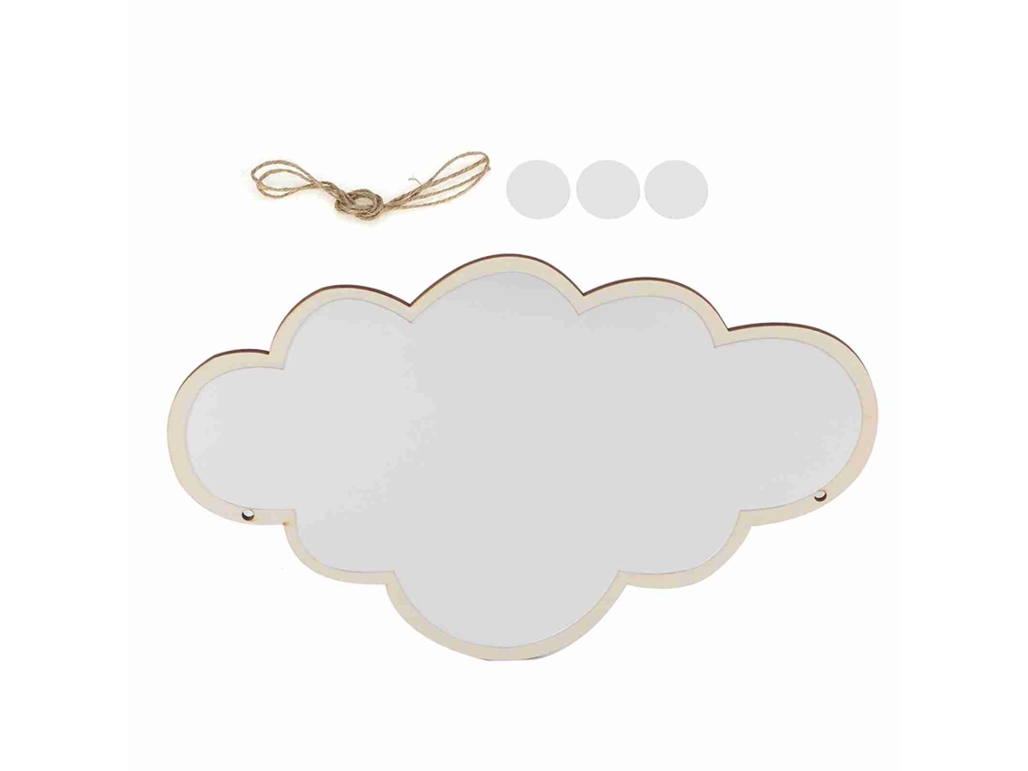 Espelho Decorativo de Acrílico para Quarto Infantil com Adesivo de Parede Nuvem e Coelho com S/MARCA