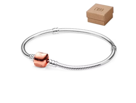 Pulseira Panjia Dora De 20 Cm Banhada A Cobre Branco E Prata Grossa Com Corrente De Osso De Cobra Em Ouro Vermelho Excellence Eu