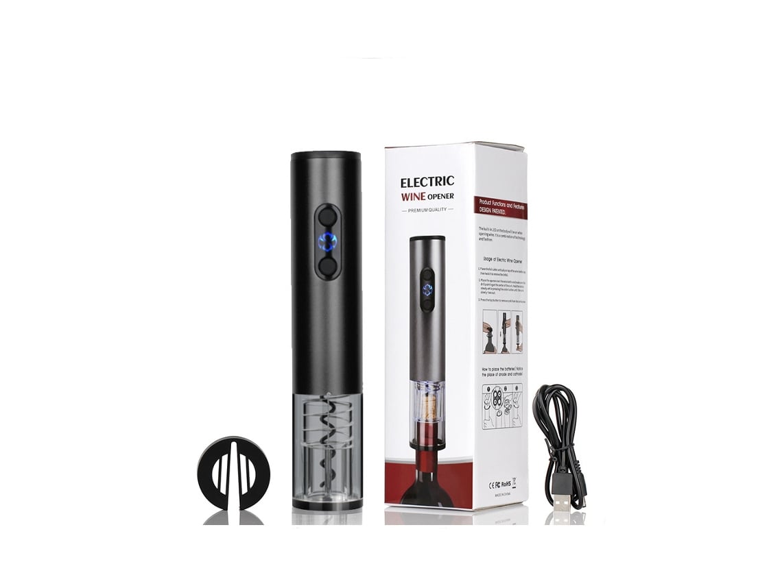 Saca-rolhas Elétrico Automático, Recarregável Via Usb