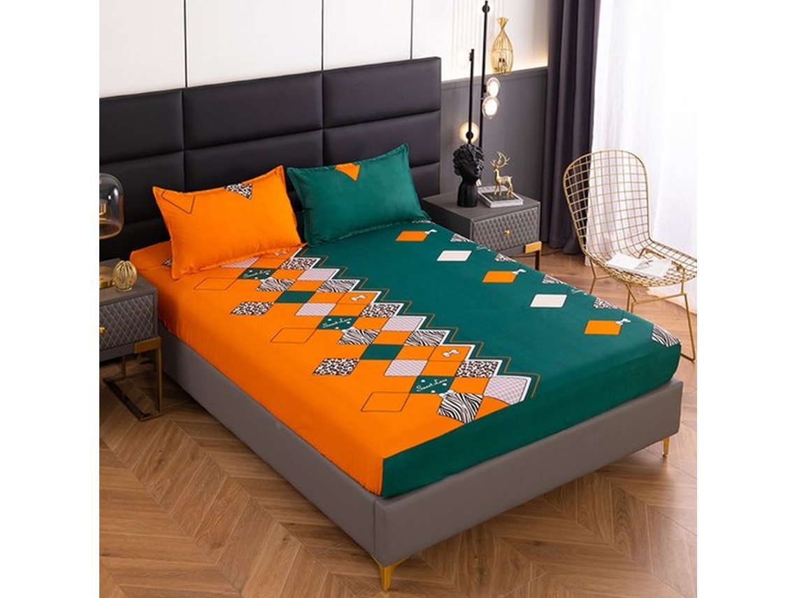 Lençol Ajustável 200x220cm Com Aba De 27cm Em Poliéster E Elástico Total