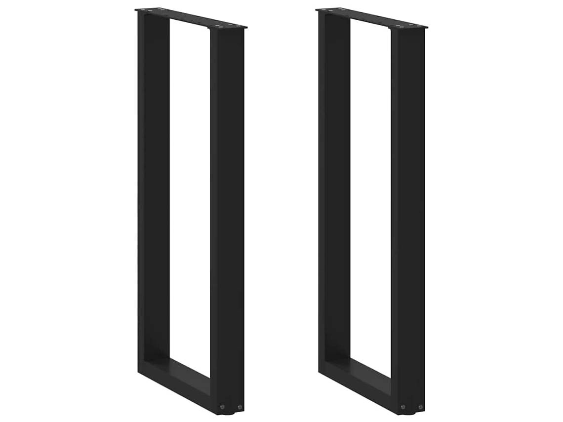 Vidaxl Pés De Mesa De Bar Em Forma De U, 2 Peças, Preto, 50x(100-101) Cm, Aço