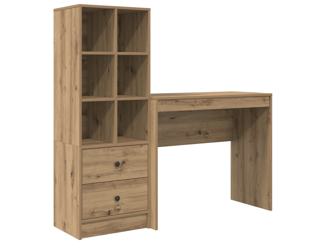 Conjunto 2 Escrivaninha De Escritório Vidaxl Castanho Derivados De Madeira (135,5 X 40 X 127 Cm)