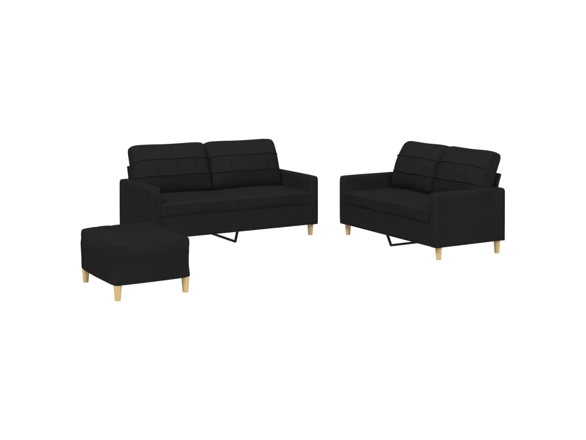 Sofa Set, Sofa Sets Vidaxl Preto Tecido (n/a)