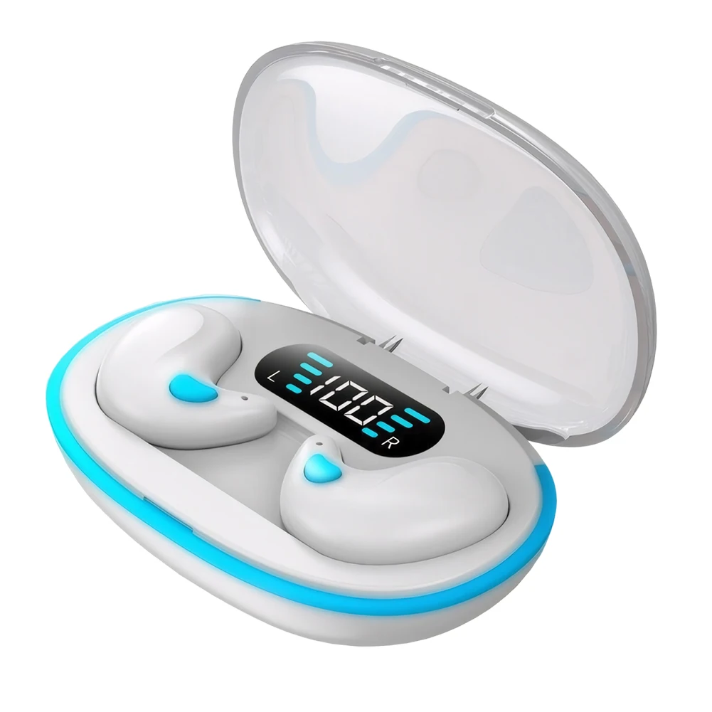 (branco) Fones De Ouvido Estéreo Compatíveis Com Bluetooth 5.3, Fones De Ouvido Invisíveis Para Dormir