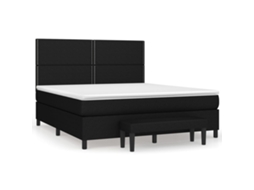 Cama com Molas/colchão 180x200 Cm Tecido Preto MAISON EXCLUSIVE