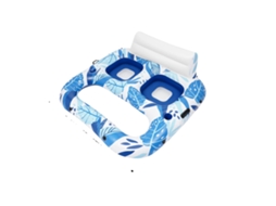Flutuador De Piscina Inflável, Assento Duplo, Material Pvc Durável, Azul