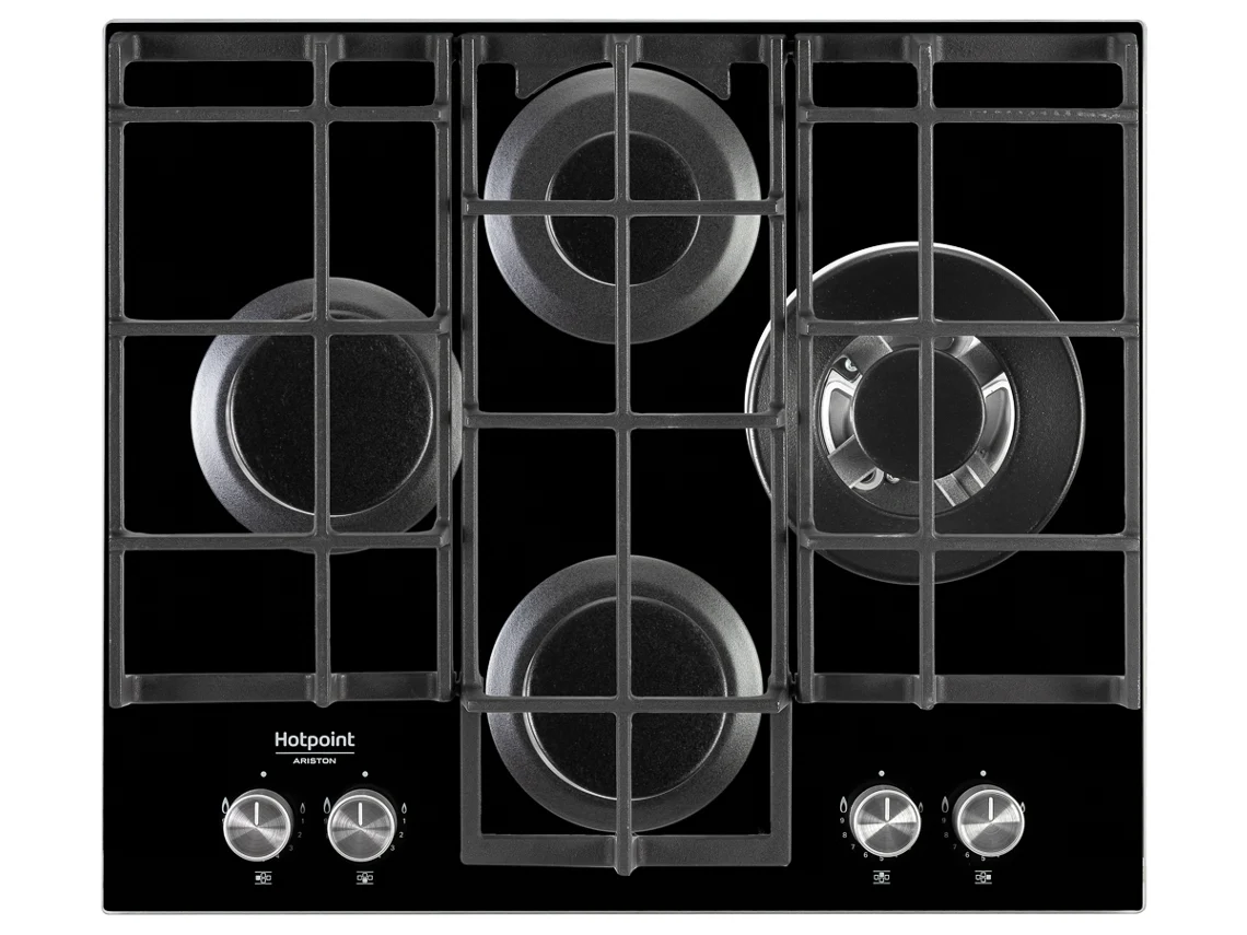 Placa HOTPOINT HAGS 62F BK (Gás Natural - 59.6 cm - Preto)