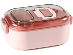 Lancheira Bento Baoblaze Para Micro Ondas Com Dupla Camada, Em Aço Inoxidável 304e Pp, Com Tampa Removível Para