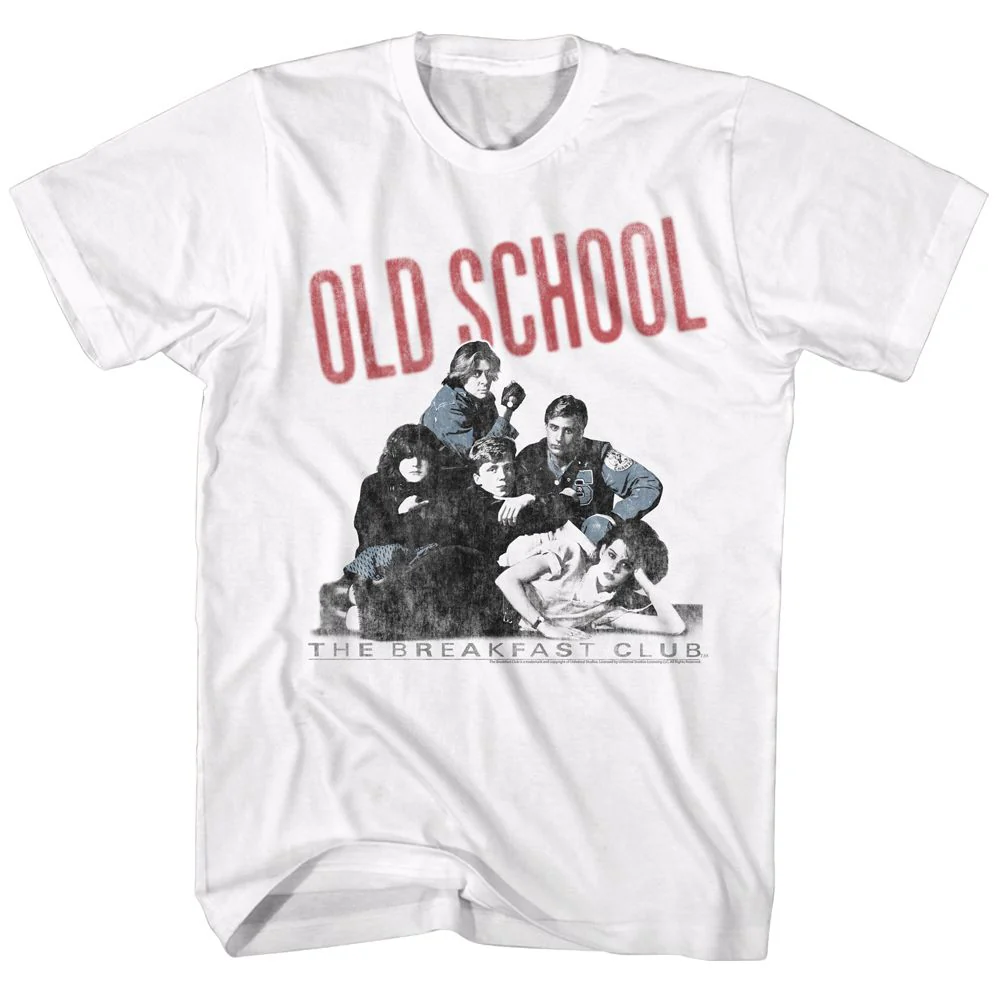 Unisex Adult T-shirt Rockinstone Breakfast Club Movie Old School White Sizes