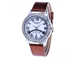 Relógio Zhoulianfa Fashion para Mulheres e Homens, Quartzo Metálico com Pulseira Ajustável, Cor Café