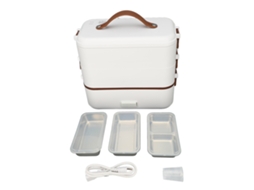 Caixa de almoço elétrica 3 camadas 1,2l inox 304 portátil | S/MARCA