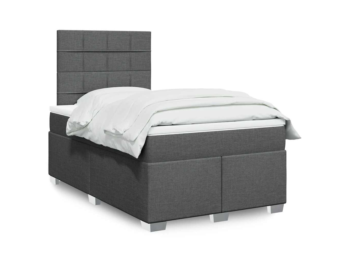 Cama com Molas e Colchão Tecido Cinzento Escuro MAISON EXCLUSIVE (120x200 cm)
