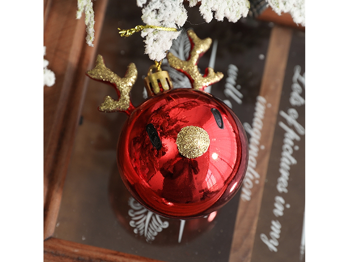 Decorações De Natal (2 Renas Vermelhas + Material Plástico) Eoocoo