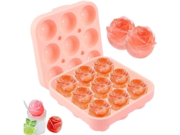 Forma De Gelo Com Tampa, Forma De Silicone Em Formato Rosa Para Cubos Gelo, Forma Rosa Para Congelar Gelo