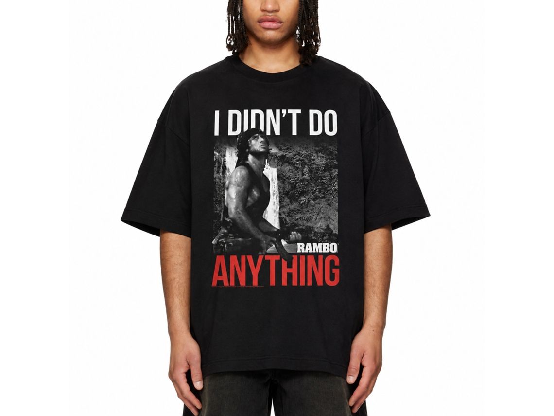 Rockinstone Rambo Movie Do 2 Black Adult T-shirt Size:xxxl