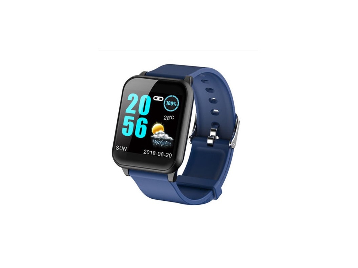 Pulseira Desportiva À Prova D'Água Pressão Arterial Monitor de Frequência Cardíaca para Telefone Android Azul