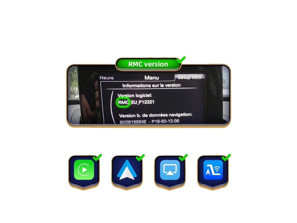 Módulo Wireless Carplay Android Auto, Conectividade Bluetooth, Suporte À Navegação, A1 Rmc