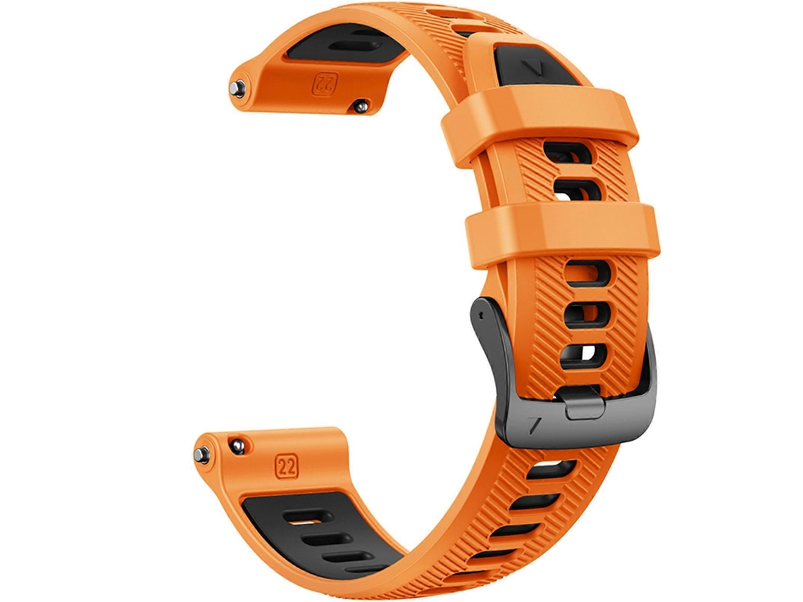 Pulseira De Borracha De 22 Mm Para Garmin Fore Runner 965/955 Olysi Shop (laranja E Preto)