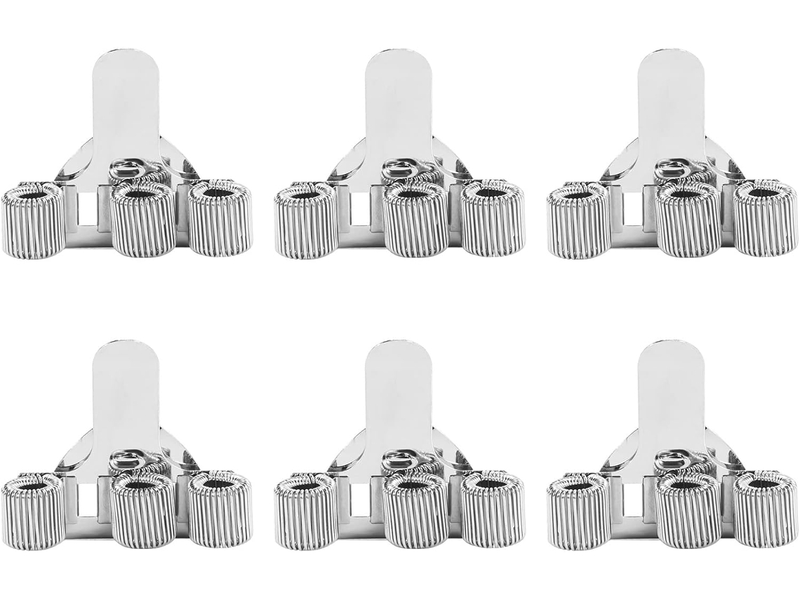 Conjunto De 6 Porta Canetas Com Clipe De Aço E 3 Furos Para Notebook, Casa E Escritório. Gokoco