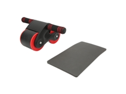 Rolo de abdominais Business de duas rodas com suporte para celular, equipamento de ginástica, preto e vermelho