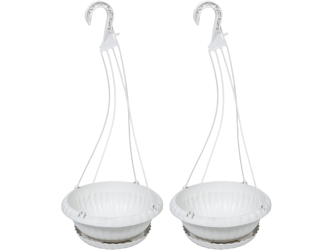 Conjunto De 2 Pequenos Vasos De Plástico Para Pendurar: Cestos De 28 Cm