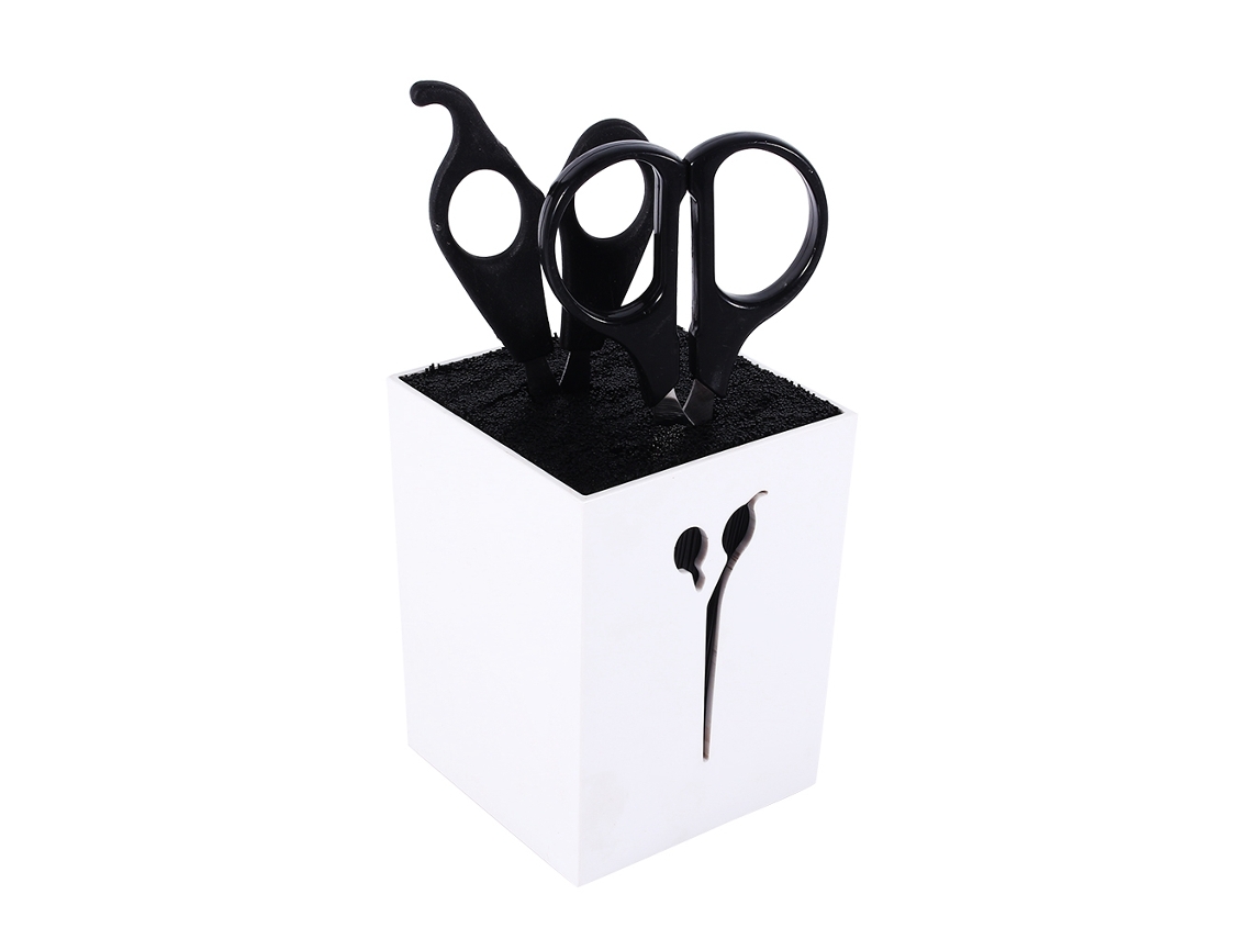 2026 porta Tijeras Y Herramientas de Peluquería Con Stand Y Estuche de Almacenamiento para Salón (branco)