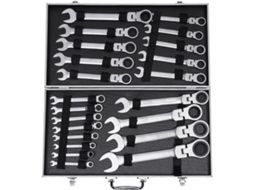 Conjunto De 22 Chaves De Catraca - Chave Combinada Articulada 72 Dentes 6-32 Mm Cabeça Flexível De 180° Com