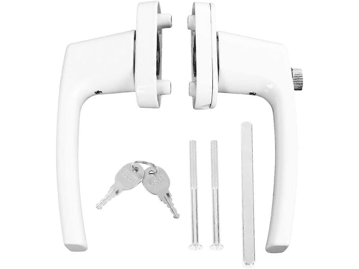 Mango de Palanca Sólida com Chaves para Portas e Janelas, Branco | S/MARCA