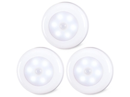 Conjunto de Luzes Led Sem Fio com Sensor de Movimento, Autoadesivas e Alimentadas por Bateria, para Armários, Escadas BRILVIBERA