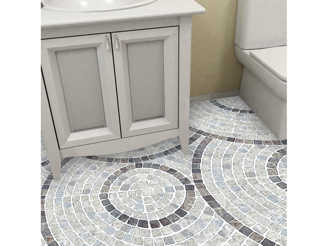 10 Peças De Adesivo De Azulejo Impermeável E Antiderrapante Para Piso E Parede (15x15cm) Kofihety