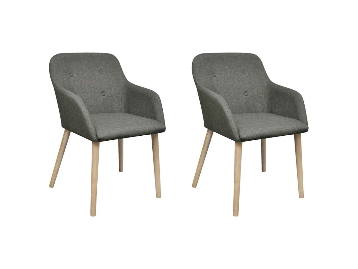 Conjunto 2 Cadeira De Jantar Vidaxl Cinzeto Tecido (52 X 57 X 76.5 Cm)