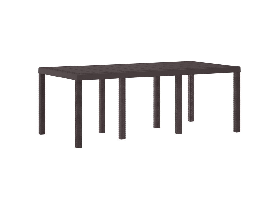 Vidaxl Mesa De Jardim Castanho 200 X 100 X 73 Cm Vime Pe