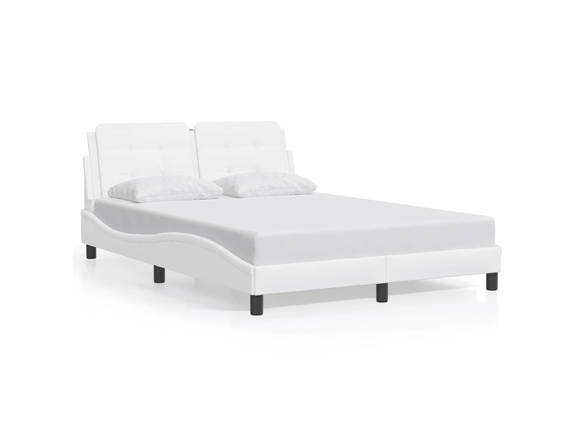 Estrutura de Cama Zadar Couro Artificial Branco 120x200 cm