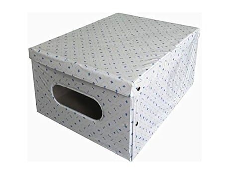 Caixa de Armazenamento Plástica LAVATELLI Kanguru Jumby Tamanho Grande 40X50X25Cm Flor de Lis