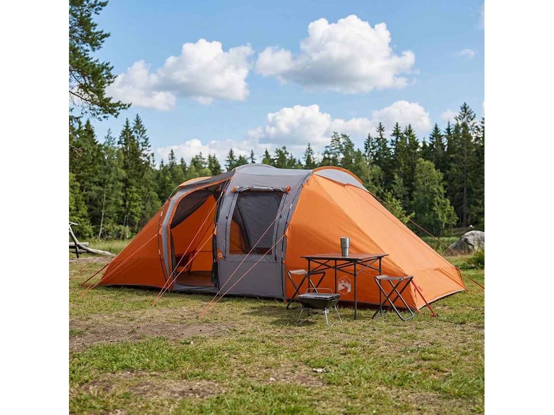 Vidaxl Barraca Instantânea 524 X 232 X 192 Cm Cinza E Laranja