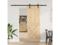 Vidaxl Porta Deslizante Narvik 80 X 210 Cm (213,5 Cm) Natural E Preto