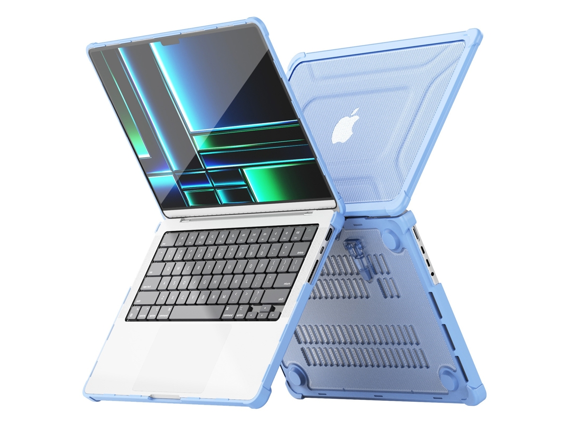 Capa Para Macbook Pro De 14 Polegadas (a3434/a3112/a2992/a2779) Com Encaixe Rígido, Acabamento Fosco, Azul Claro Elysve
