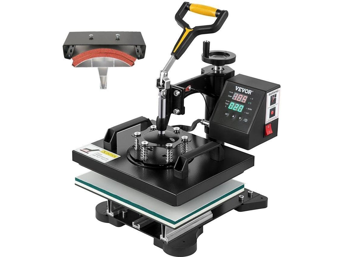 Prensa térmica VEVOR 2 em 1 Máquina de sublimação por transferência para t-shirts DIY, chapéu etc. (Outlet Grade A - 10x12 polegadas)