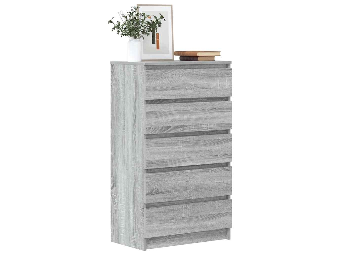 Vidaxl Armário De Gavetas 60x36x103 Cm Deriv. Madeira Cinzento Sonoma