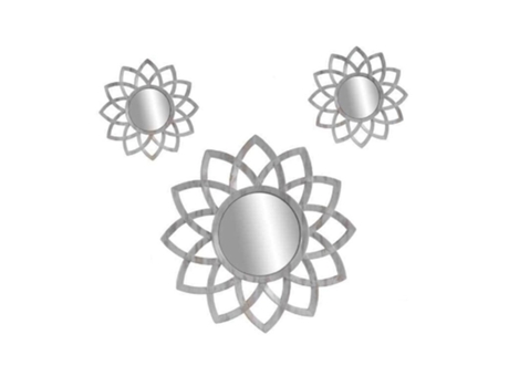 Conjunto de 3 espelhos de parede decorativos antigos gira 20-35 cm 836909