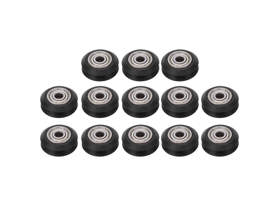 13 Peças Roda 3d Printer Pom V Shape Resistente Ao Desgaste Rolamento 625zz Preto